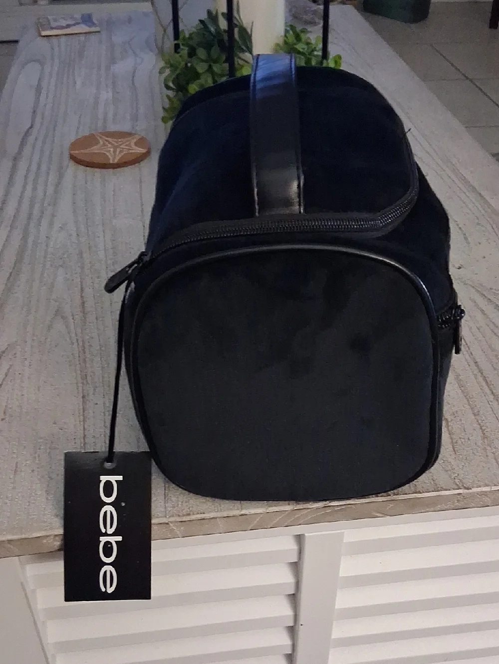 bebe Black Studded Logo Make Up Pouch NWT - Picture 3 of 10